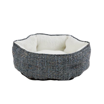 Whisker City® Blue Tweed Hexagon Cuddler Cat Bed