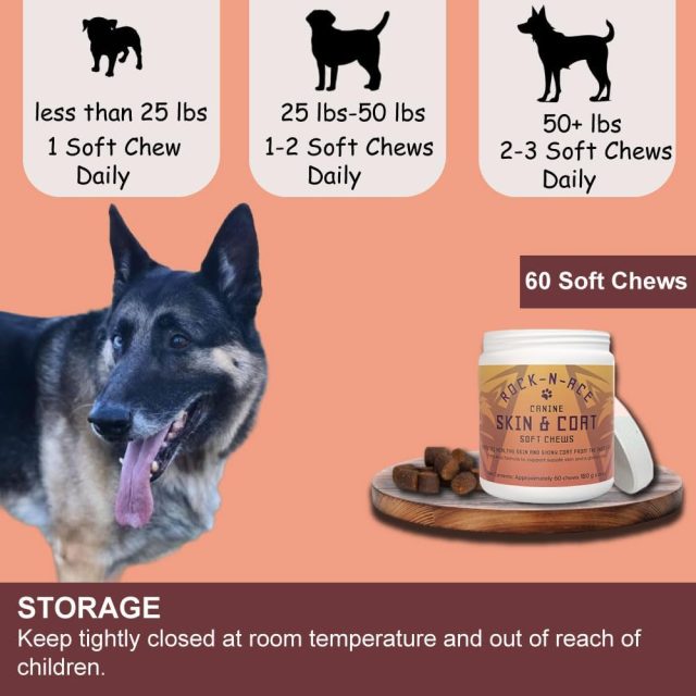 Rock N Ace Skin & Coat Chews for Dogs – 60 Counts - Image 4