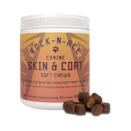 Rock N Ace Skin & Coat Chews for Dogs – 60 Counts