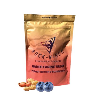 Rock-n-Ace Healthy Dog Treats – Peanut Butter & Blueberry Flavour | Natural Dog Snacks | Gently Baked, Made in USA | Training & Reward Treats for All Breeds